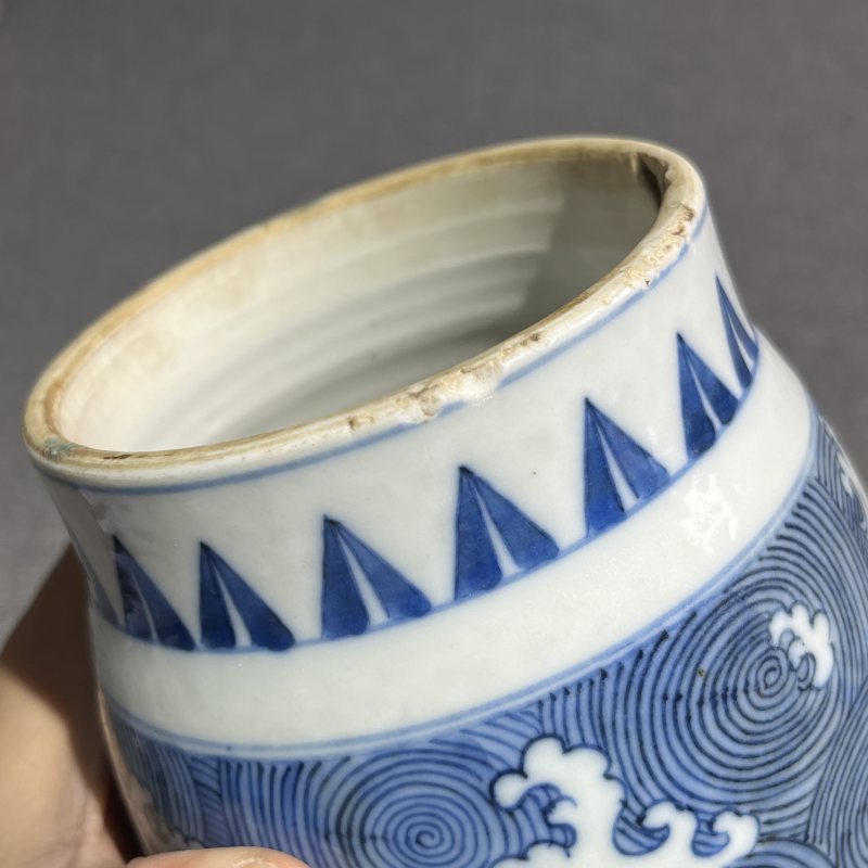 明晚期青花瑞兽筒式炉 - 图15