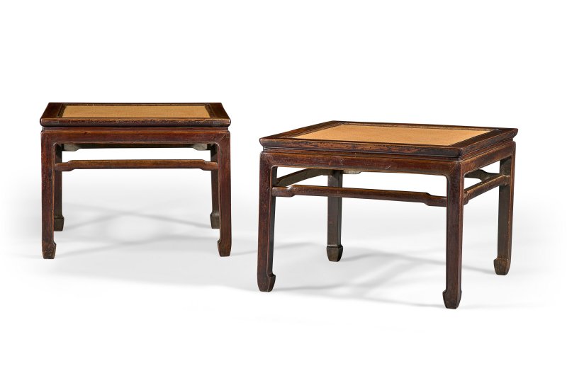 十七世紀 黃花梨禪凳一對  17TH CENTURY