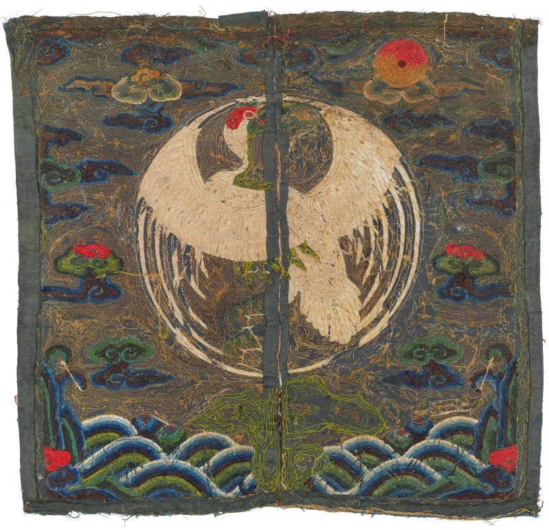 清康熙 金地繡文一品仙鶴補子  KANGXI PERIOD (1662-1722) - 图2