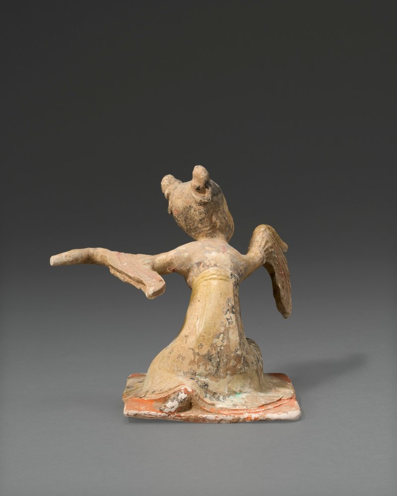 唐 灰釉加彩樂舞俑一組八件  TANG DYNASTY (AD 618-907) - 图3