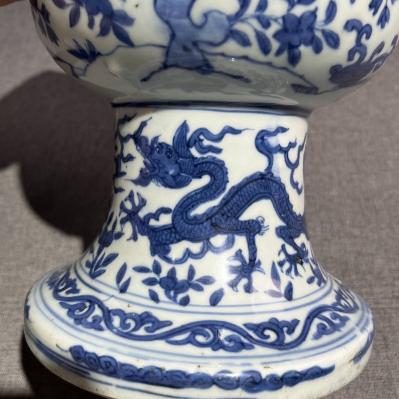 明万历青花花鸟尊 - 图5