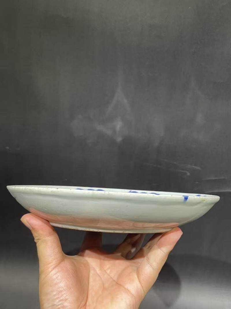 清青花釉里红鱼纹盘 - 图2