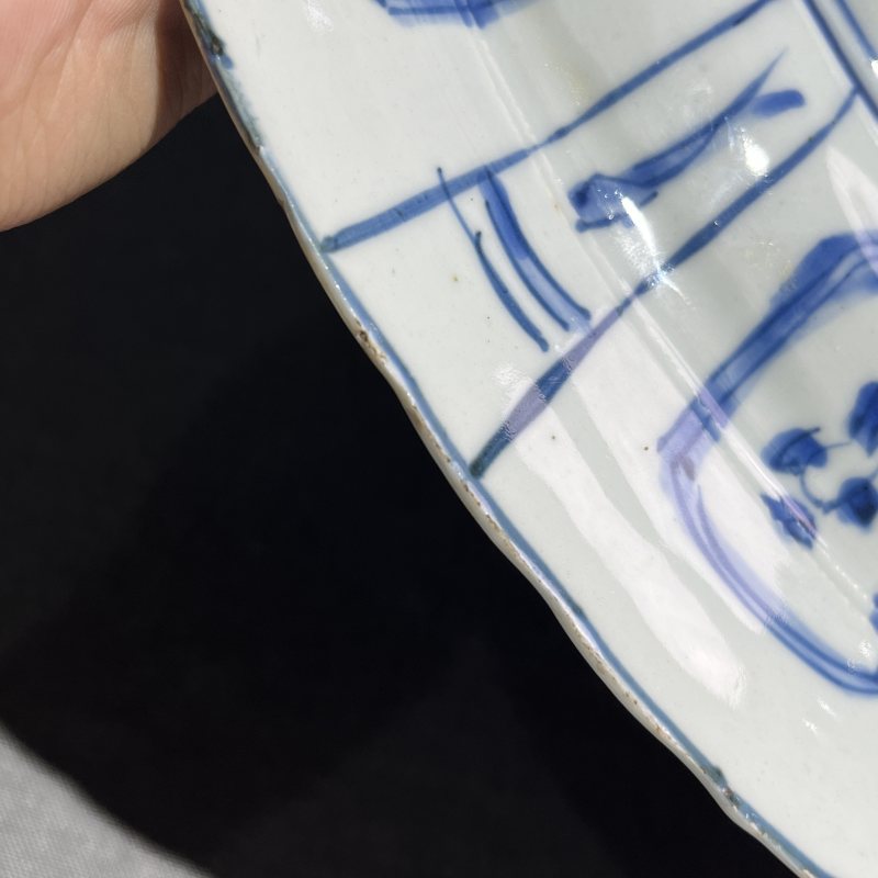 明晚期青花花鸟大盘 - 图15