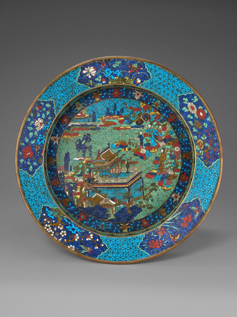 十六/十七世紀 掐絲琺瑯西王母圖三足大盆  16TH-17TH CENTURY - 图1