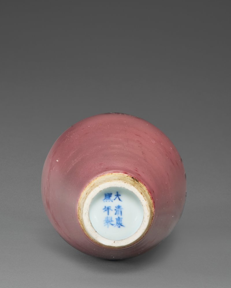 清康熙 豇豆紅釉柳葉尊 六字楷書款  KANGXI SIX-CHARACTER MARK IN UNDERGLAZE BLUE AND OF THE PERIOD (1662-1722) - 图3