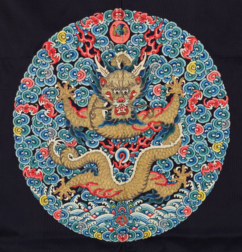 清嘉慶 御製石青緞繡袞服袍料  JIAQING PERIOD (1796-1820) - 图4