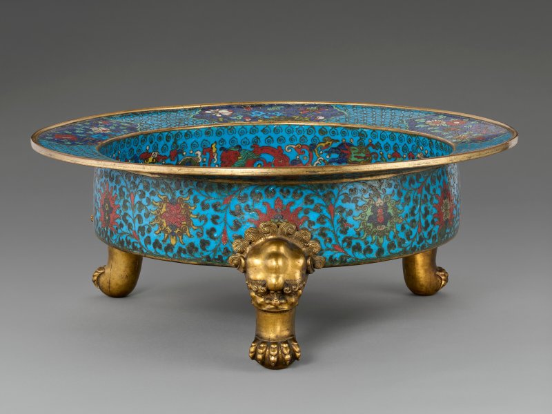 十六/十七世紀 掐絲琺瑯西王母圖三足大盆  16TH-17TH CENTURY - 图2