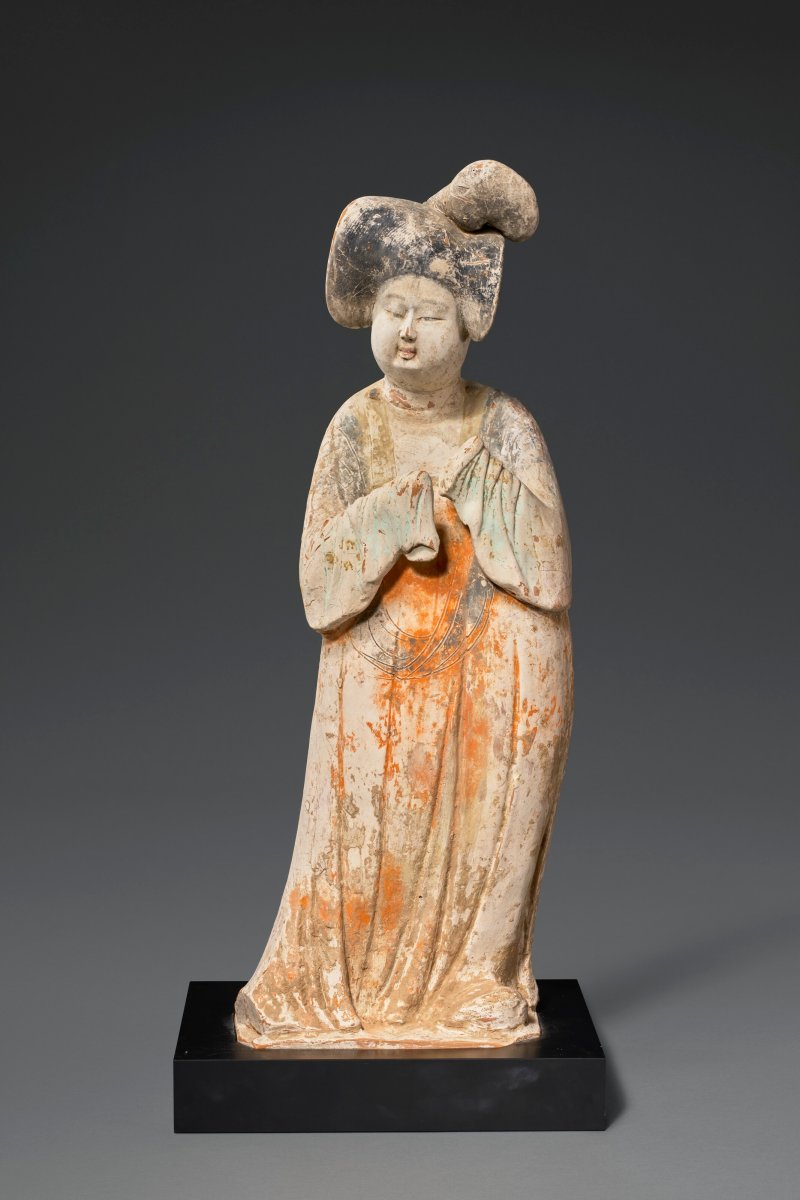 唐 彩繪仕女陶俑  TANG DYNASTY (AD 618-907) - 图2