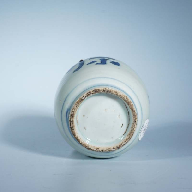 明晚期青花诗文莲子罐 - 图3