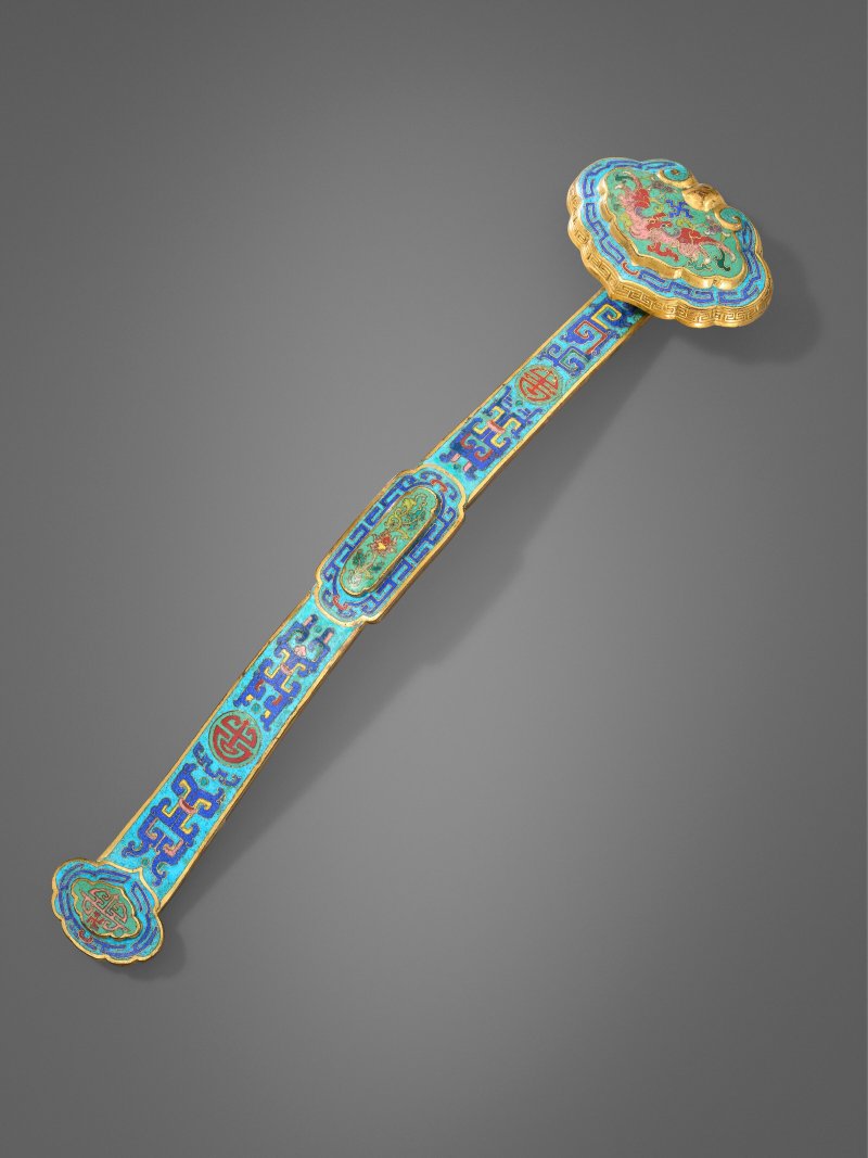 清乾隆 掐絲琺瑯如意  QIANLONG PERIOD (1736-1795) - 图1