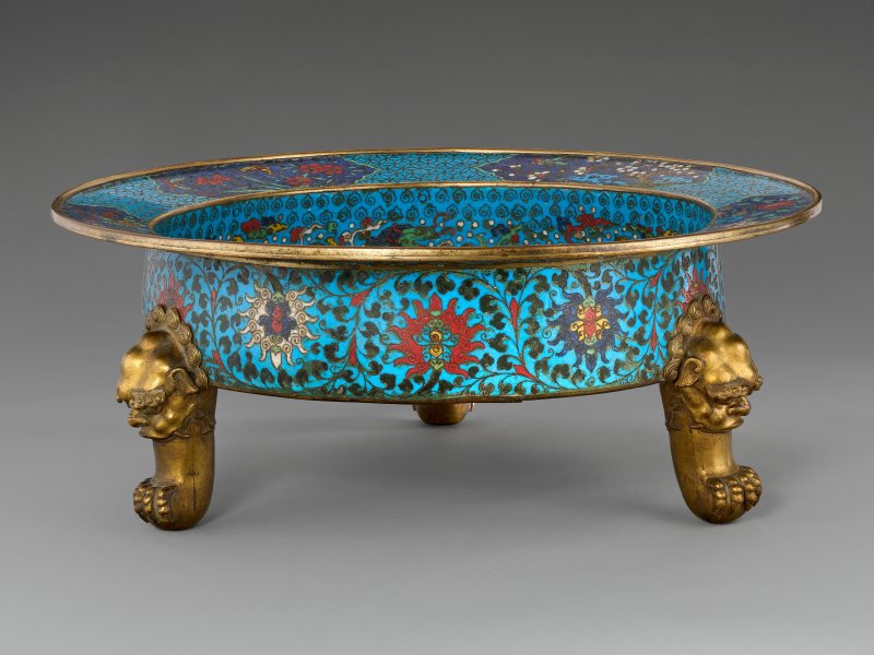 十六/十七世紀 掐絲琺瑯西王母圖三足大盆  16TH-17TH CENTURY - 图3