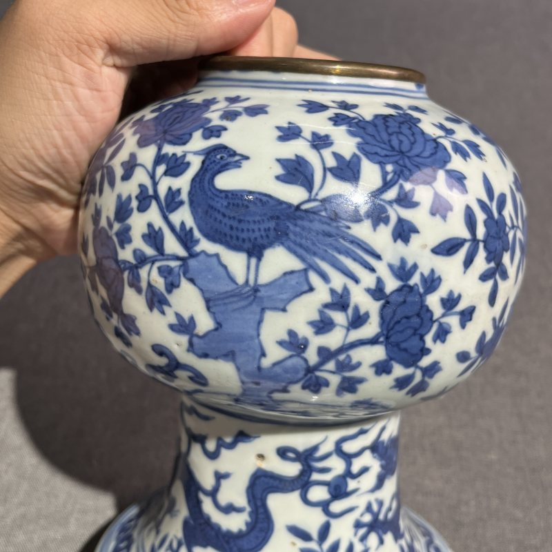 明万历青花花鸟尊 - 图9
