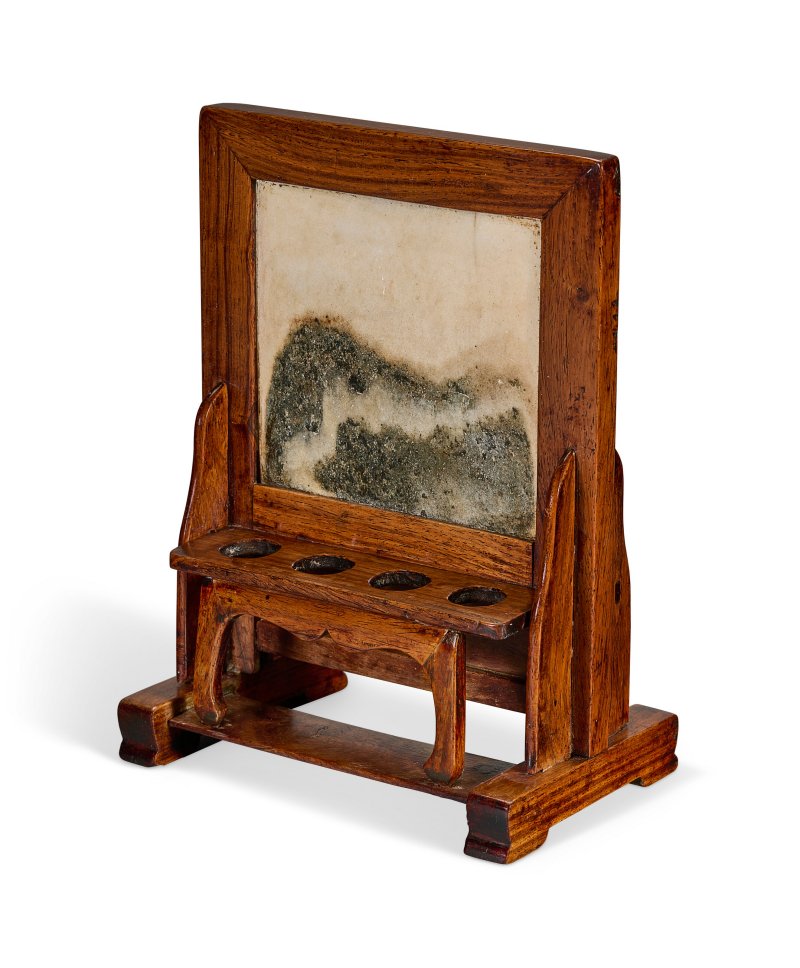十六/十七世紀 黃花梨嵌大理石筆屏  16TH-17TH CENTURY