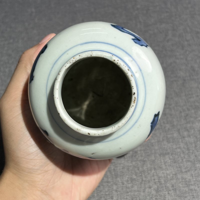 明晚期青花诗文莲子罐 - 图6