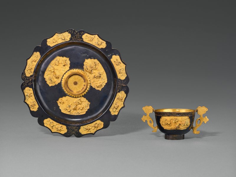 十七/十八世紀 局部鎏金銅盃及托  17TH-18TH CENTURY - 图3