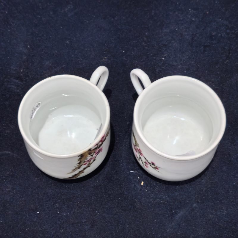 民国 粉彩梅花纹把杯 - 图7