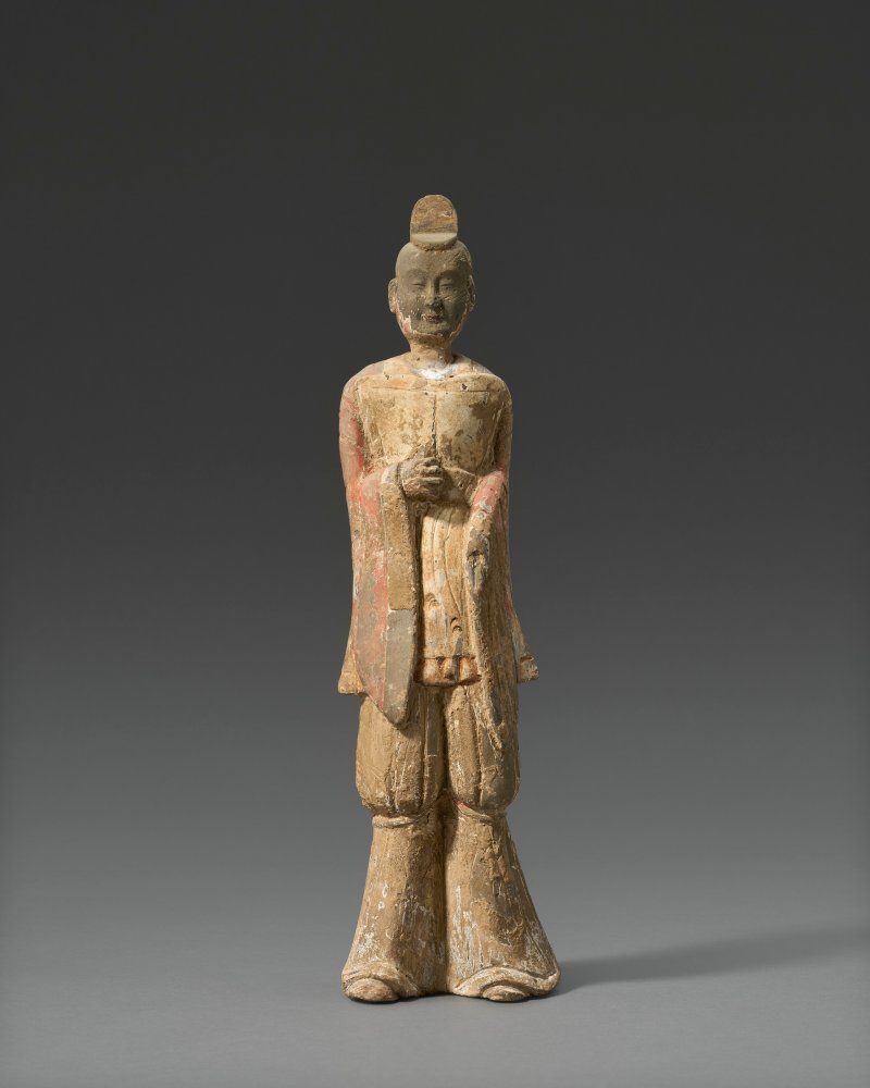 北魏 灰陶加彩武官俑  NORTHERN WEI DYNASTY (AD 386-534) - 图2