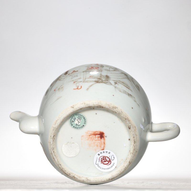 清晚期 粉彩山水茶壶 - 图6
