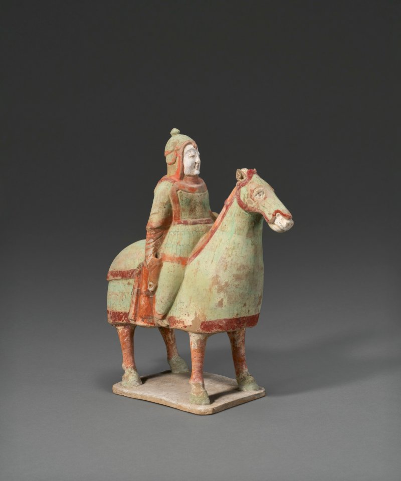 北齊 彩繪陶騎馬俑  NORTHERN QI DYNASTY (AD 550-577)