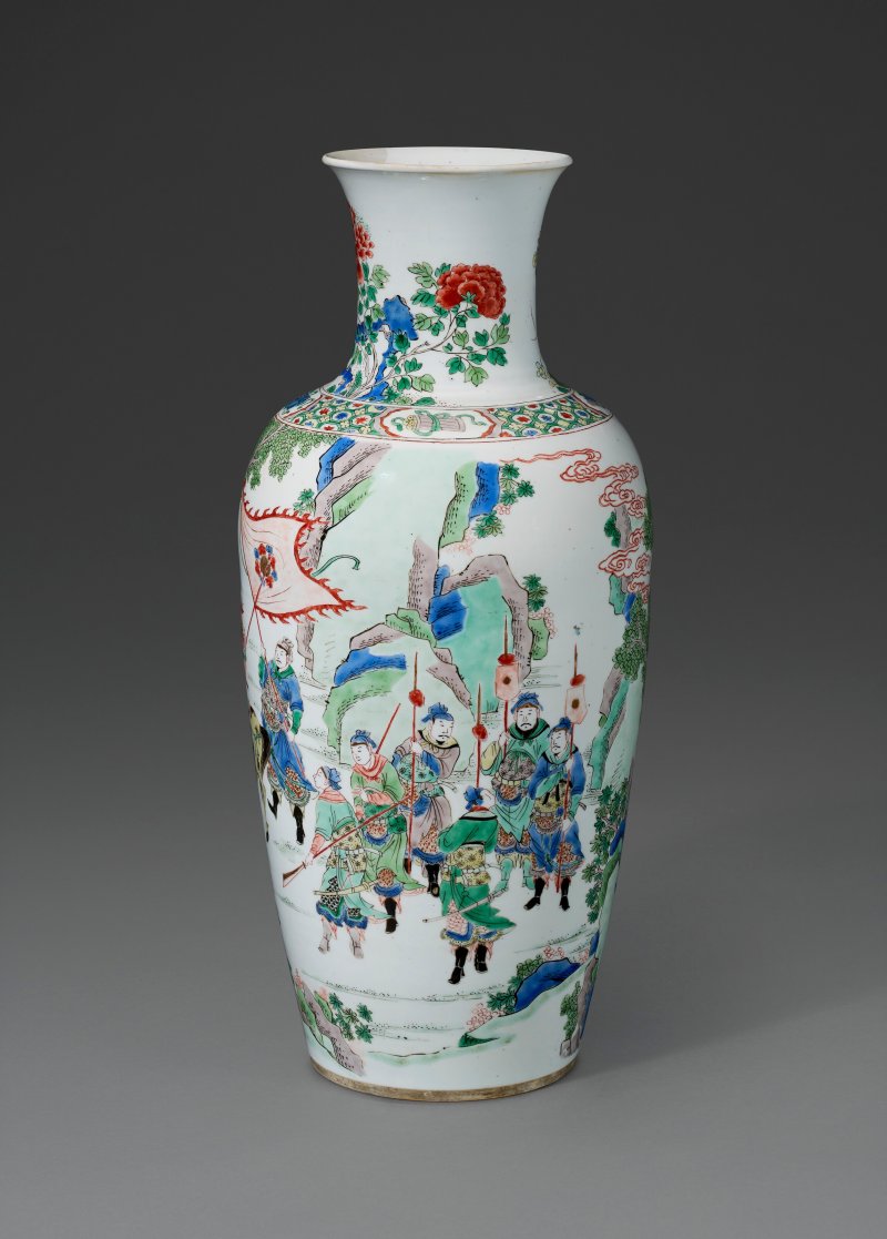清康熙 五彩三國演義「陸遜問津」瓶  KANGXI PERIOD (1662-1722) - 图2