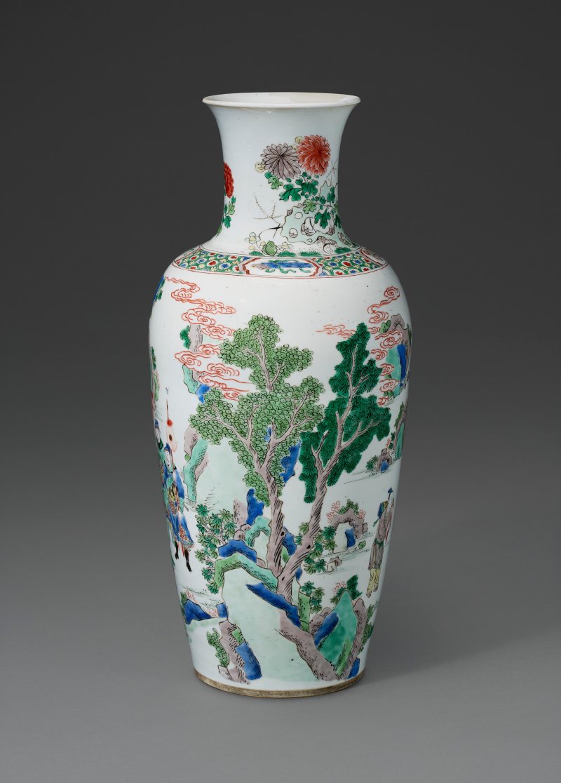 清康熙 五彩三國演義「陸遜問津」瓶  KANGXI PERIOD (1662-1722) - 图3