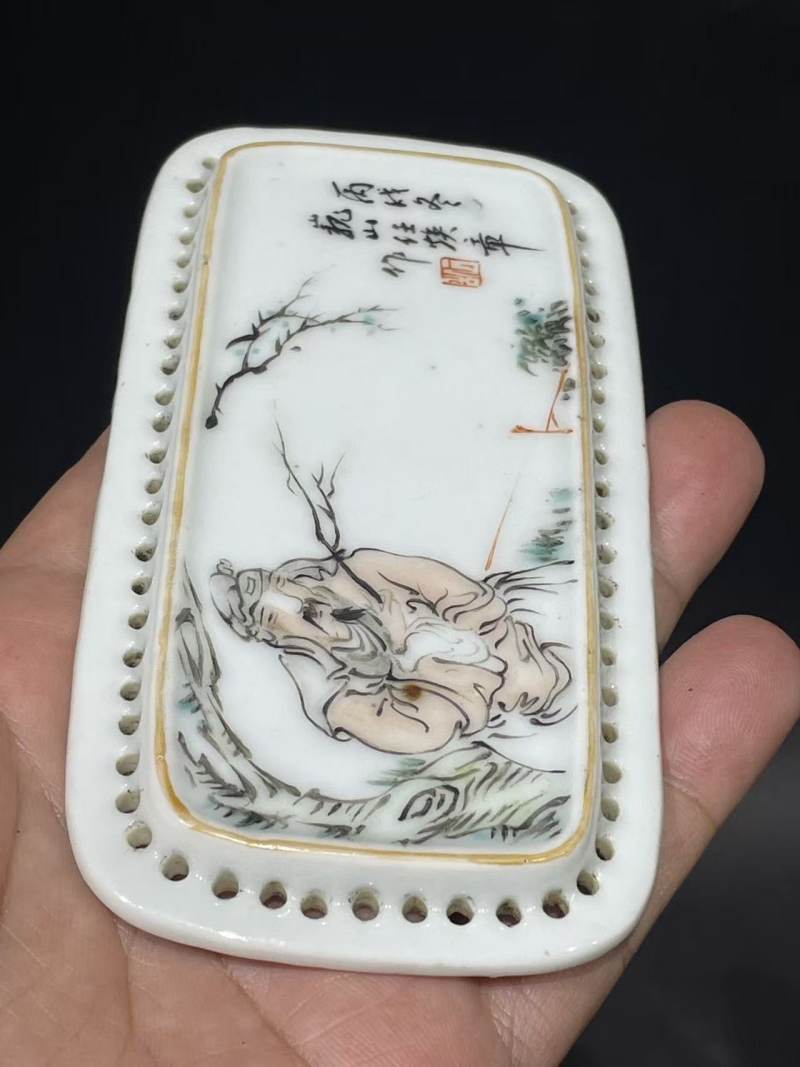 民国浅绛彩人物瓷板 - 图5