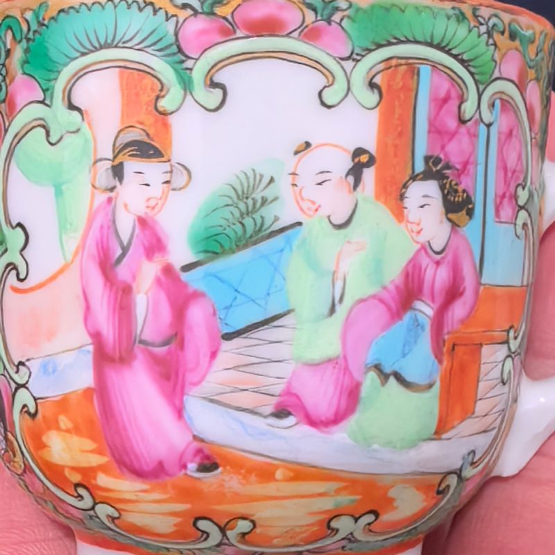 清晚期 广彩人物杯碟一套 - 图17