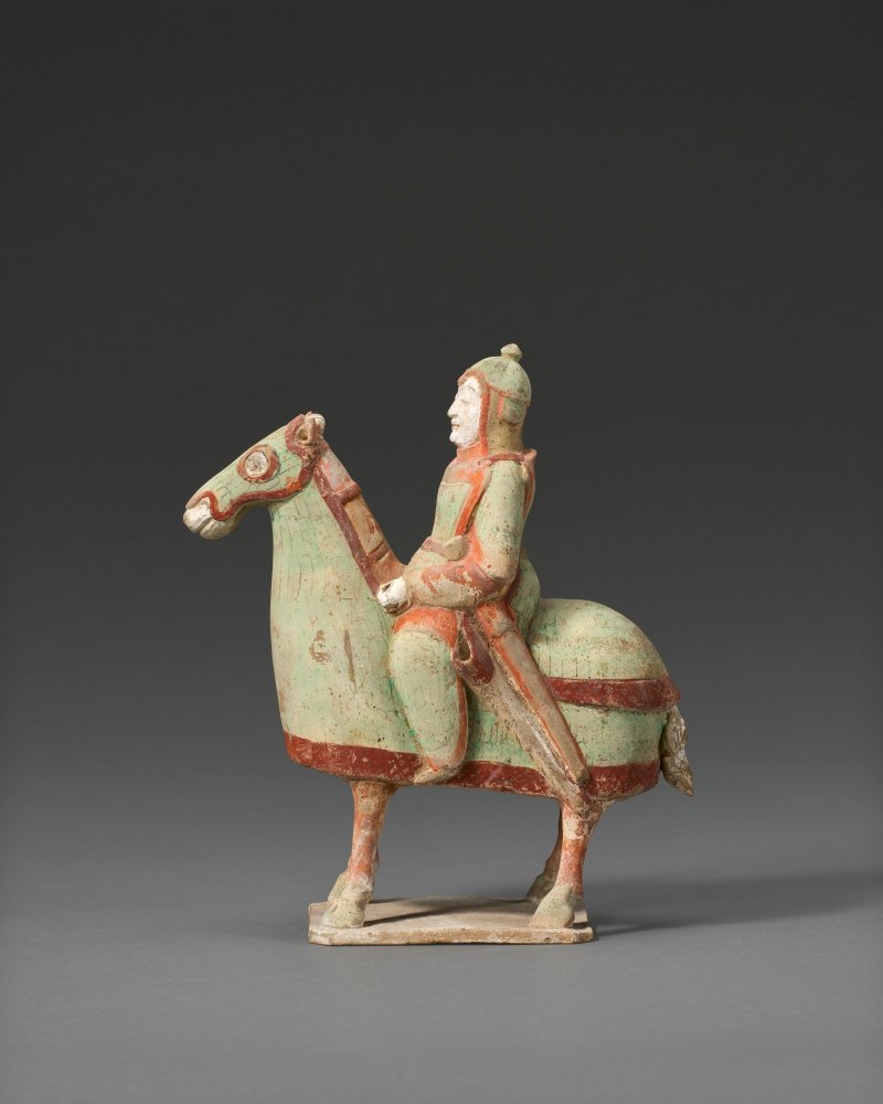 北齊 彩繪陶騎馬俑  NORTHERN QI DYNASTY (AD 550-577) - 图3