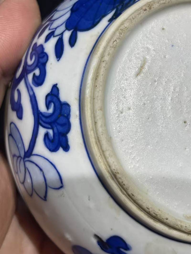清康熙青花一路莲科印泥盒 - 图10