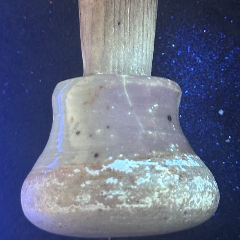 清中期 青花缠枝花卉纹药钵，药杵一组 - 图14