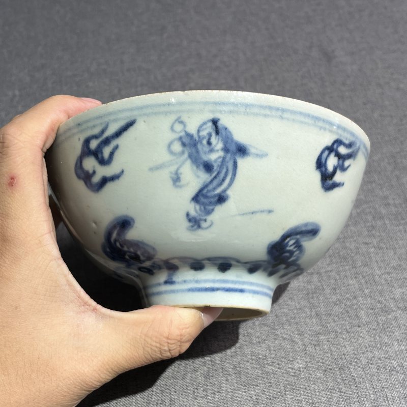 明中期青花人物碗 - 图5