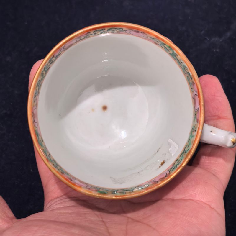 清晚期 广彩人物杯碟一套 - 图18