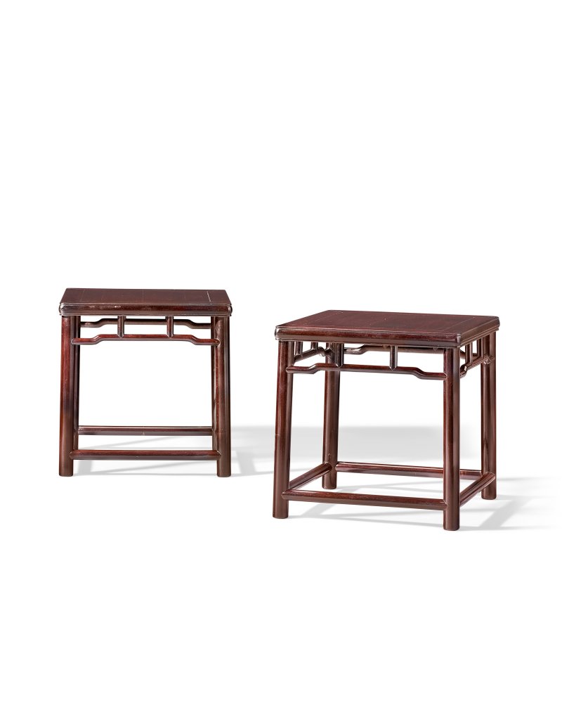 清十八/十九世紀 紫檀方凳一對  18TH-19TH CENTURY - 图3