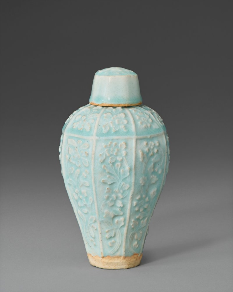 南宋 青白釉模印花卉紋帶蓋梅瓶  SOUTHERN SONG DYNASTY (1127-1279) - 图3
