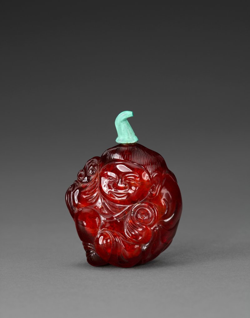 1740-1880年 琥珀雕劉海戲蟾鼻煙壺  1740-1880 - 图1