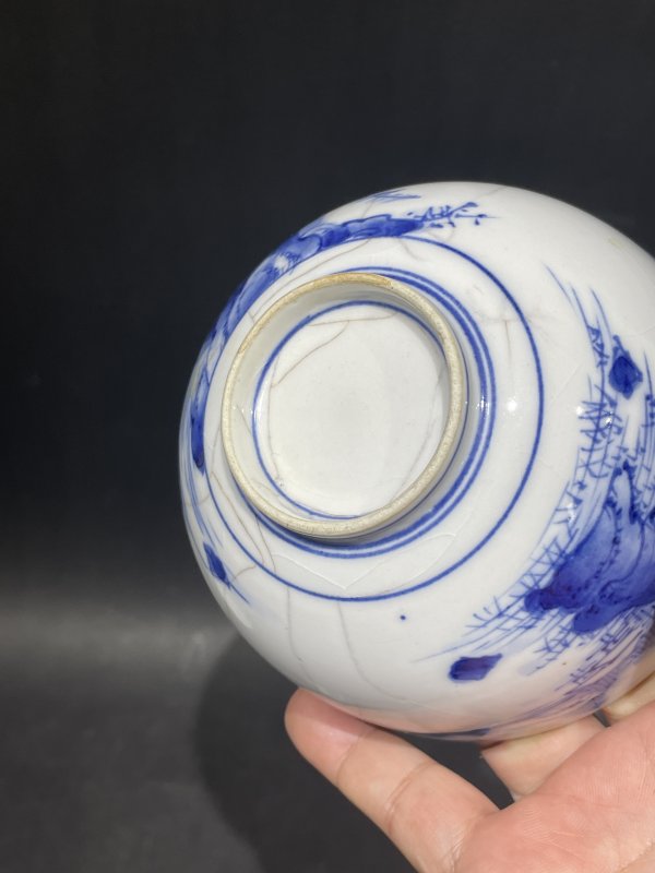 老青花粉彩盖碗 杯四件一组 - 图6