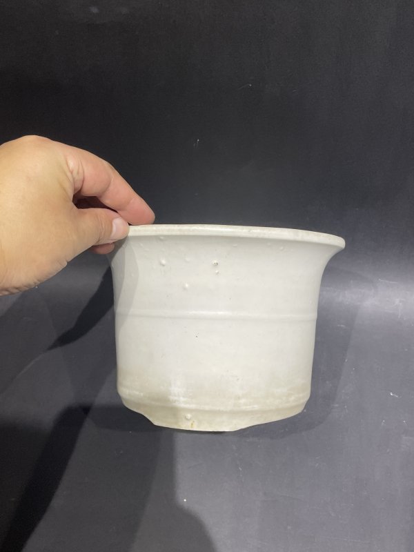 民国 白釉花盆 - 图4