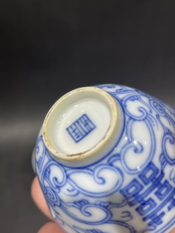 老青花粉彩盖碗 杯四件一组 - 图10