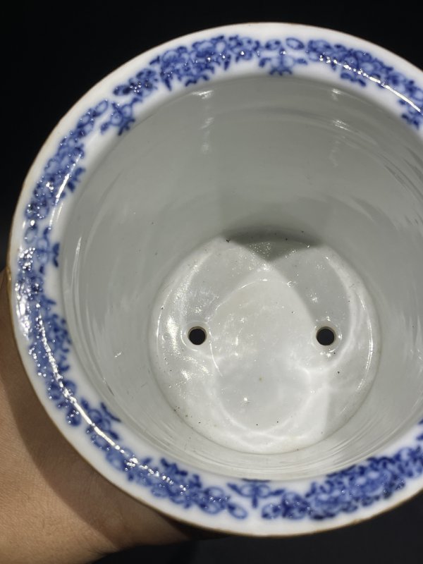 民国 粉彩花卉纹花盆 - 图8