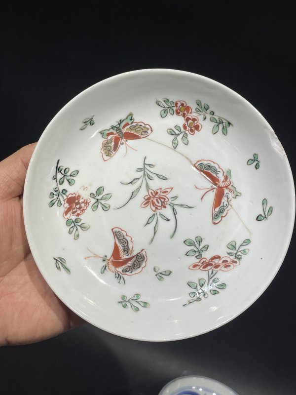 清 青花粉彩碟六件一组 - 图2