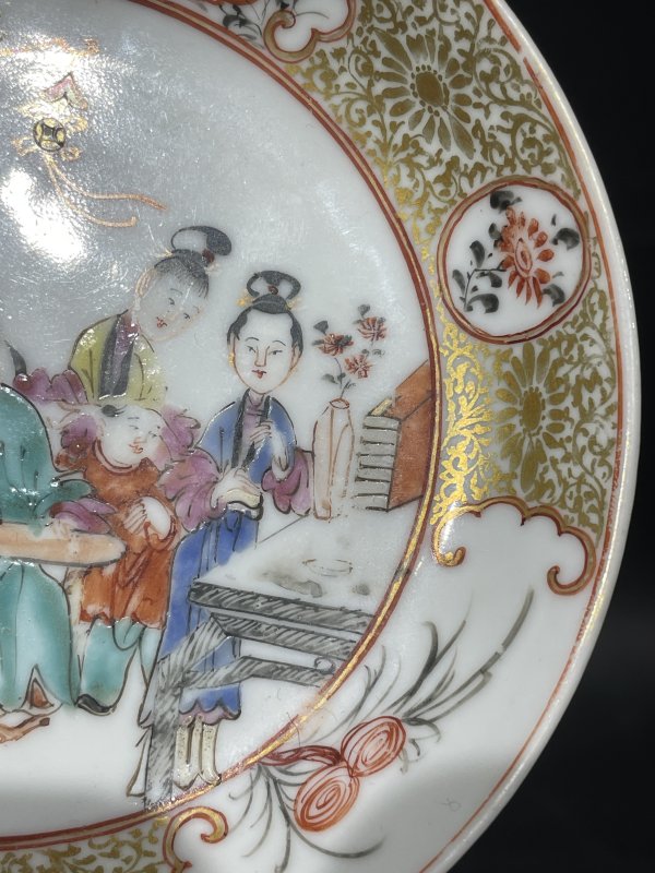 清乾隆 广珐琅人物杯碟一组 - 图5