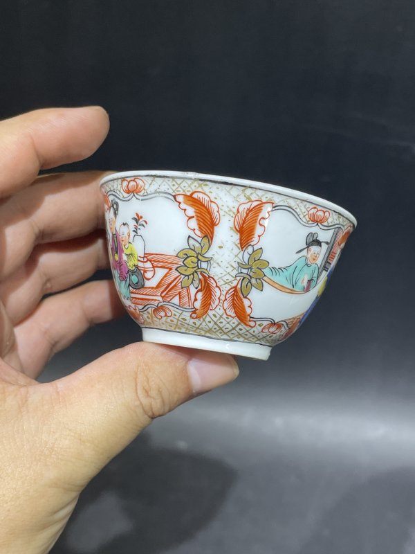 清乾隆 广珐琅人物杯碟一组 - 图8