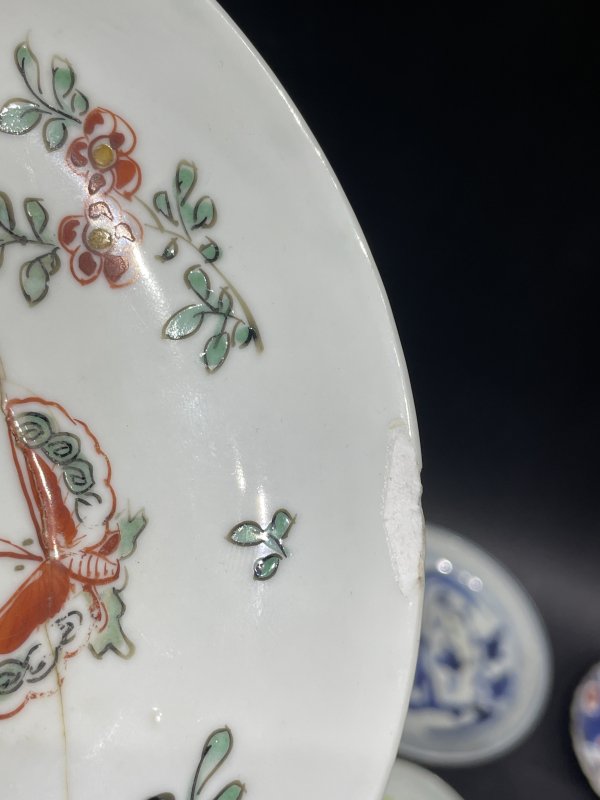 清 青花粉彩碟六件一组 - 图6