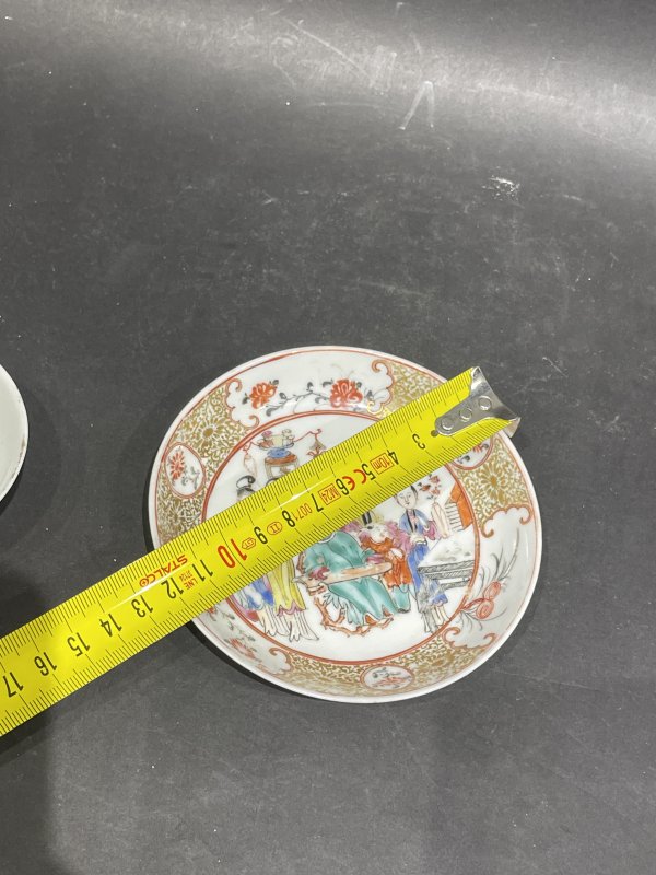 清乾隆 广珐琅人物杯碟一组 - 图14