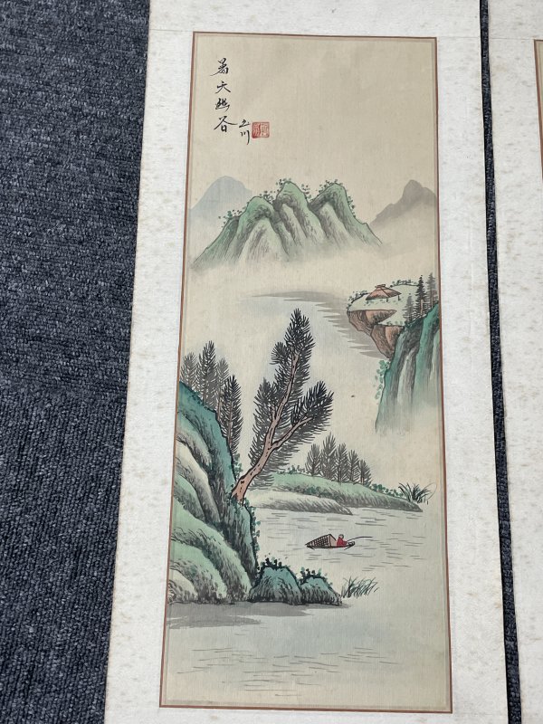 老山水画一对 - 图2