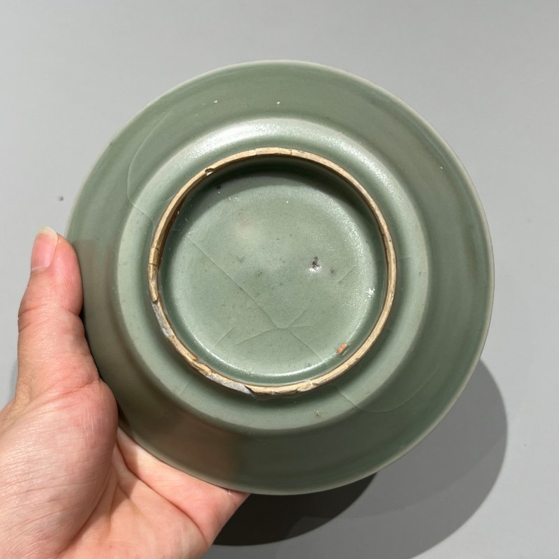 明代 龙泉窑粉青釉直边洗 - 图7