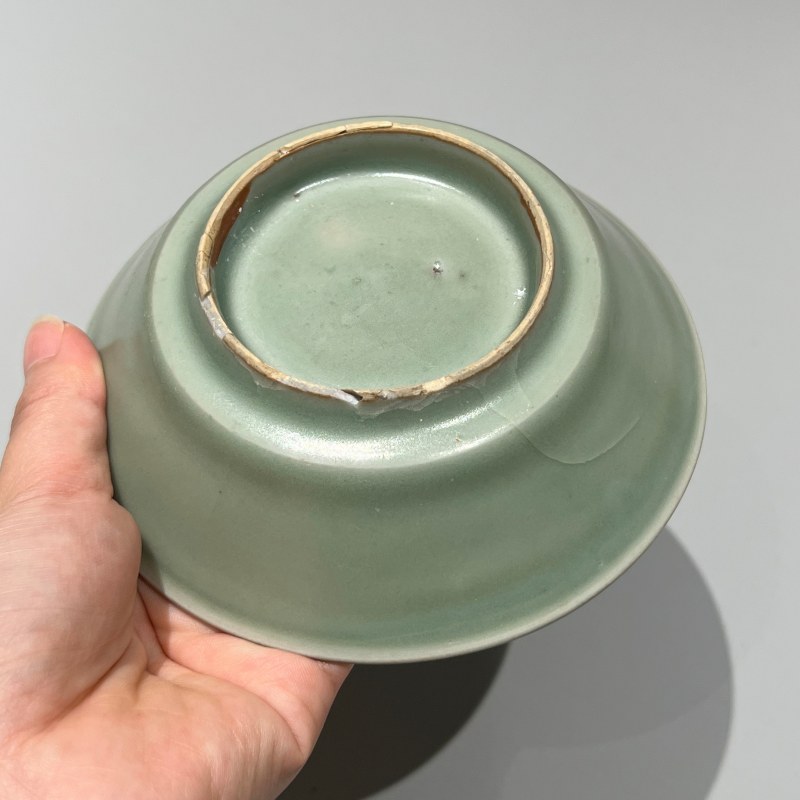 明代 龙泉窑粉青釉直边洗 - 图8