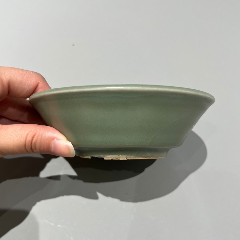 明代 龙泉窑粉青釉直边洗 - 图4