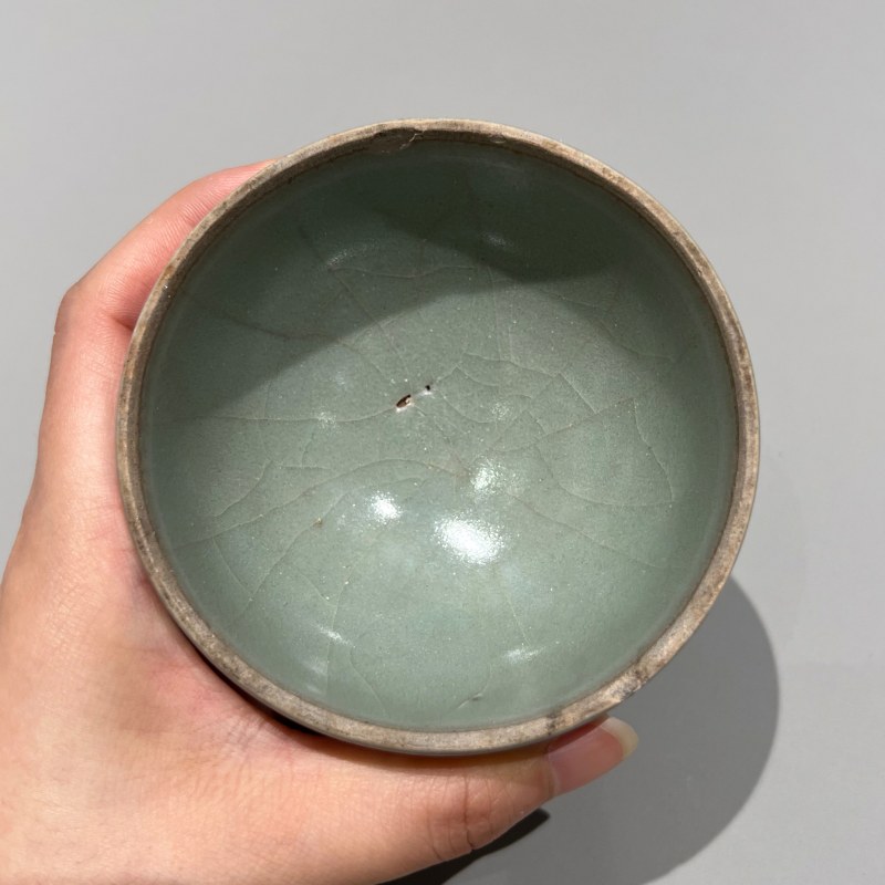 明代 龙泉窑粉青釉泡泡盏 - 图5