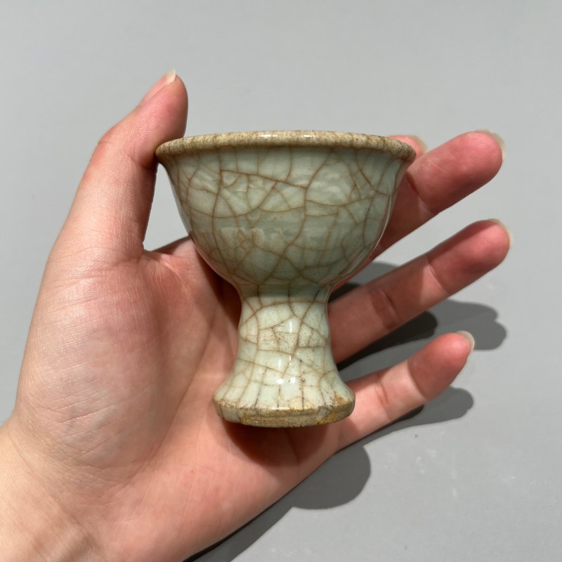明代 龙泉窑青釉高足杯 - 图4